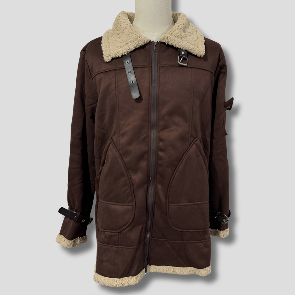 Men's Leather Biker Jacket Camel - VibreMode