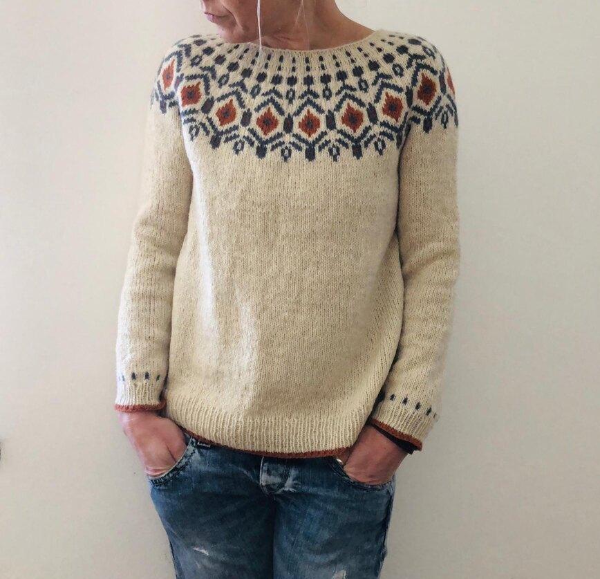 Women's Geometric Sweater Warm Acrylic - VibreMode