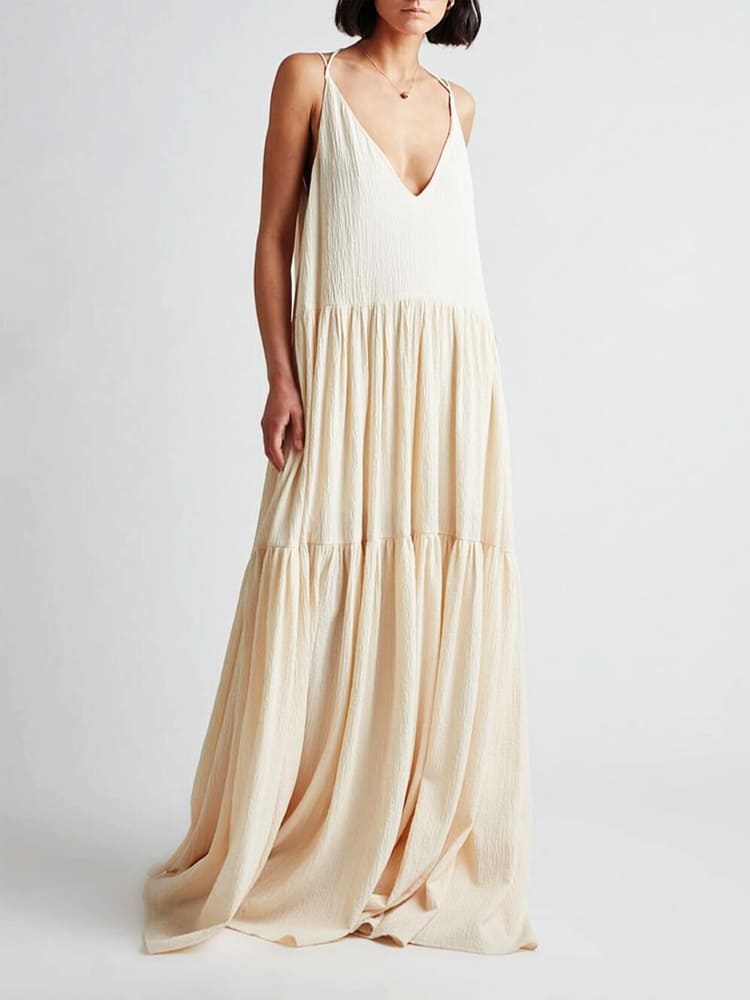 Strapless Floor Length Summer Dress