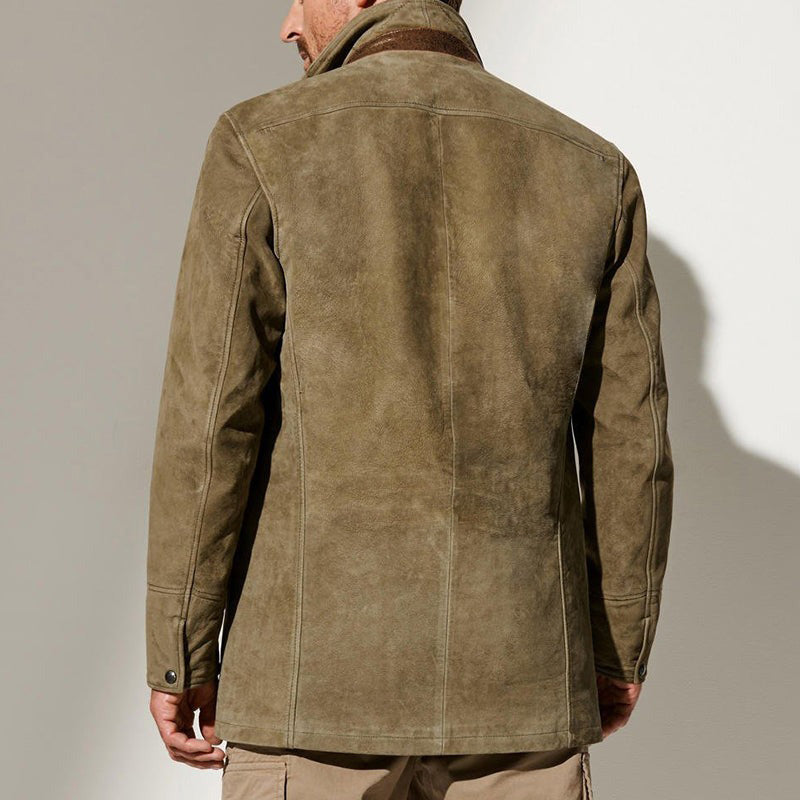 Men's Faux Leather Coat Classic Fit