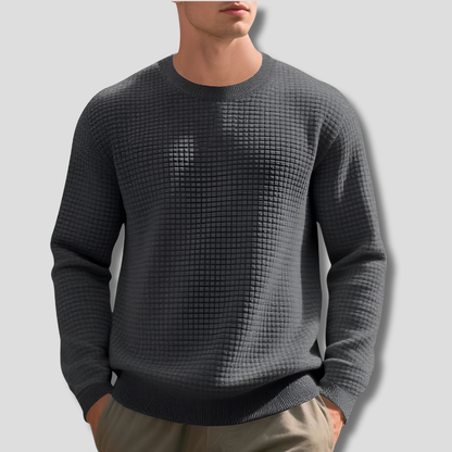Men's Waffle Knit Sweater Comfortable
