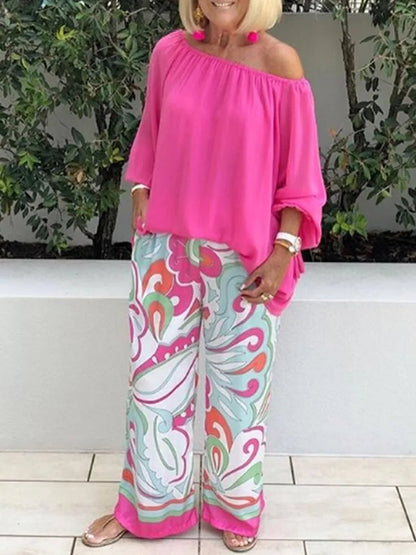 Women's Off-Shoulder Two-Piece Outfit - VibreMode