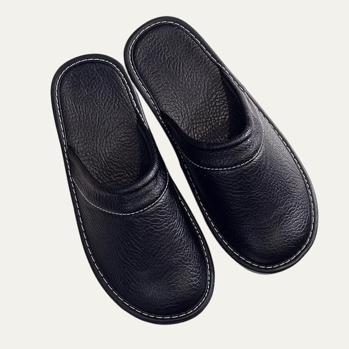 Men's Soft Leather Indoor Slippers - VibreMode