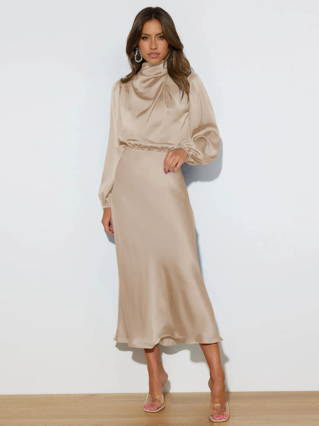Women's Satin Evening Gown - VibreMode