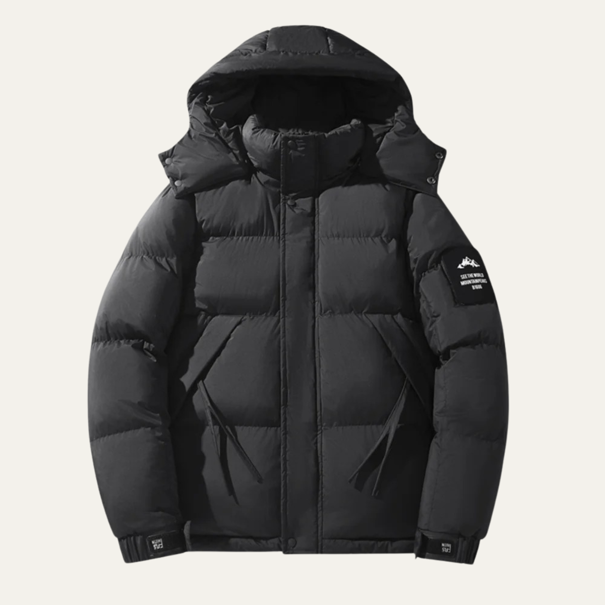 Men's Detachable Hood Jacket Loose Fit - VibreMode