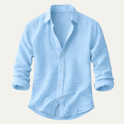 Men's Cotton Linen Beach Shirt Lightweight - VibreMode
