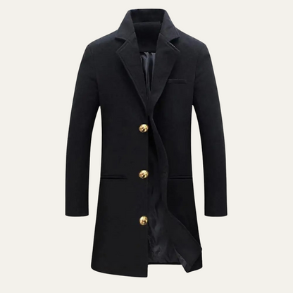 Men's Wool Blend Overcoat - VibreMode