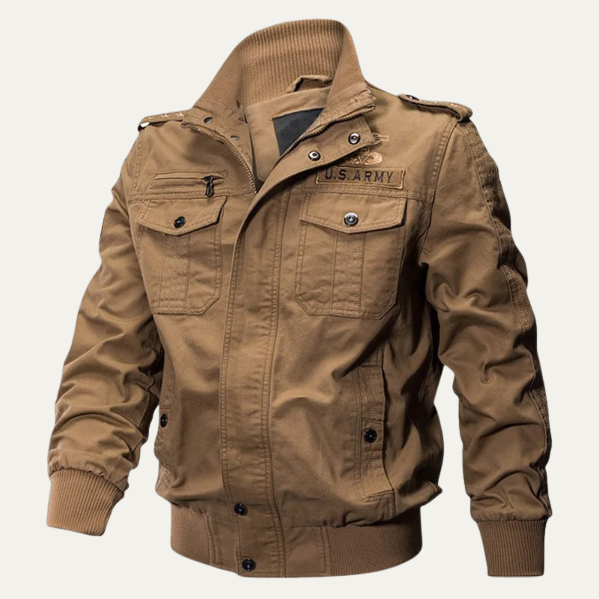 Men's Military Bomber Jacket Windproof Multi-Pocket