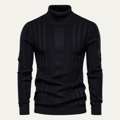 Men's Slim Fit Knit Turtleneck Sweater - VibreMode