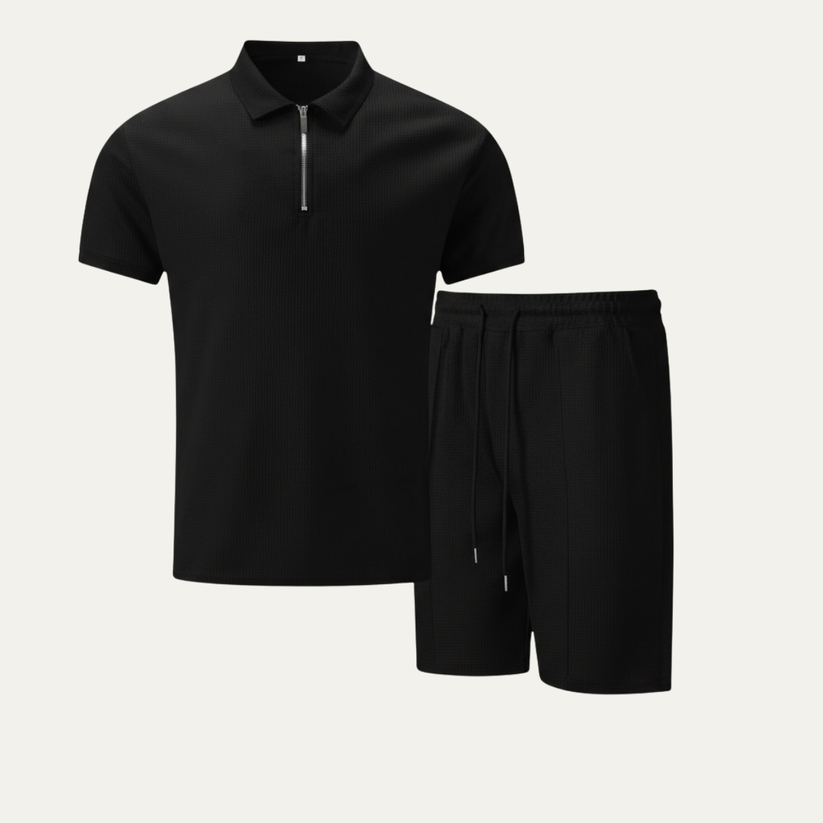Men's Summer Shirt And Shorts Set Solid Color Casual