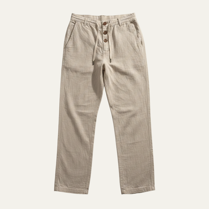 Men's Cotton Linen Straight Leg Pants Breathable