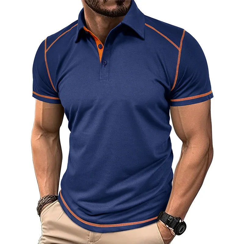 Men's Polo Shirt Color Block Classic Fit - VibreMode
