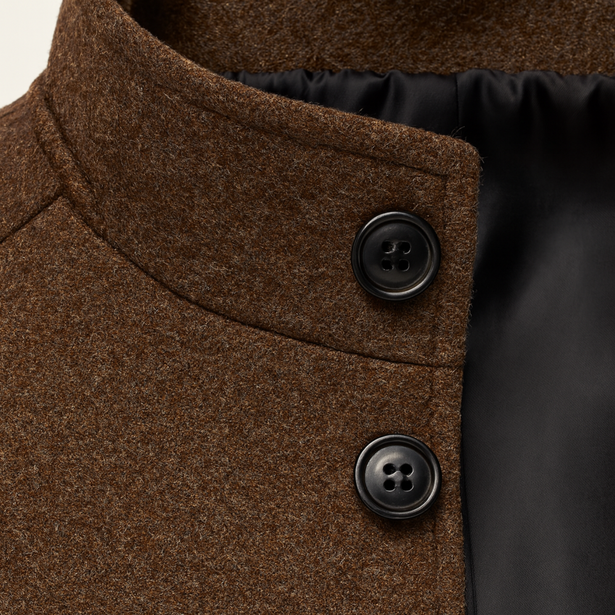 Men's Wool Blend Button Up Coat Warm Lining
