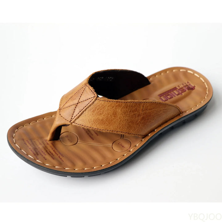 Men's Leather Summer Slippers - VibreMode
