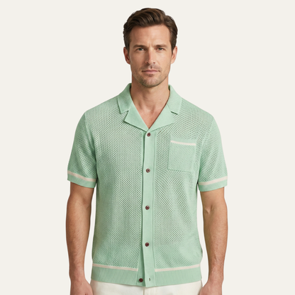 Men's Breathable Knitted Polo Shirt