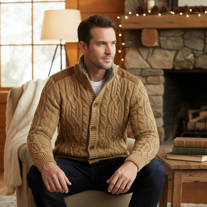 Maplewood Men's Wool Cardigan Fleece Lined Winter