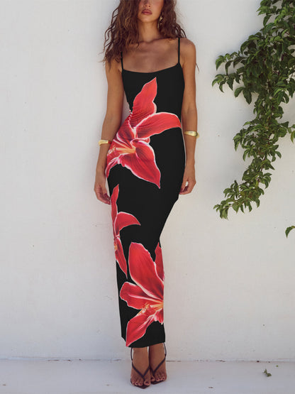 Vibrant Floral Pattern Long Summer Dress