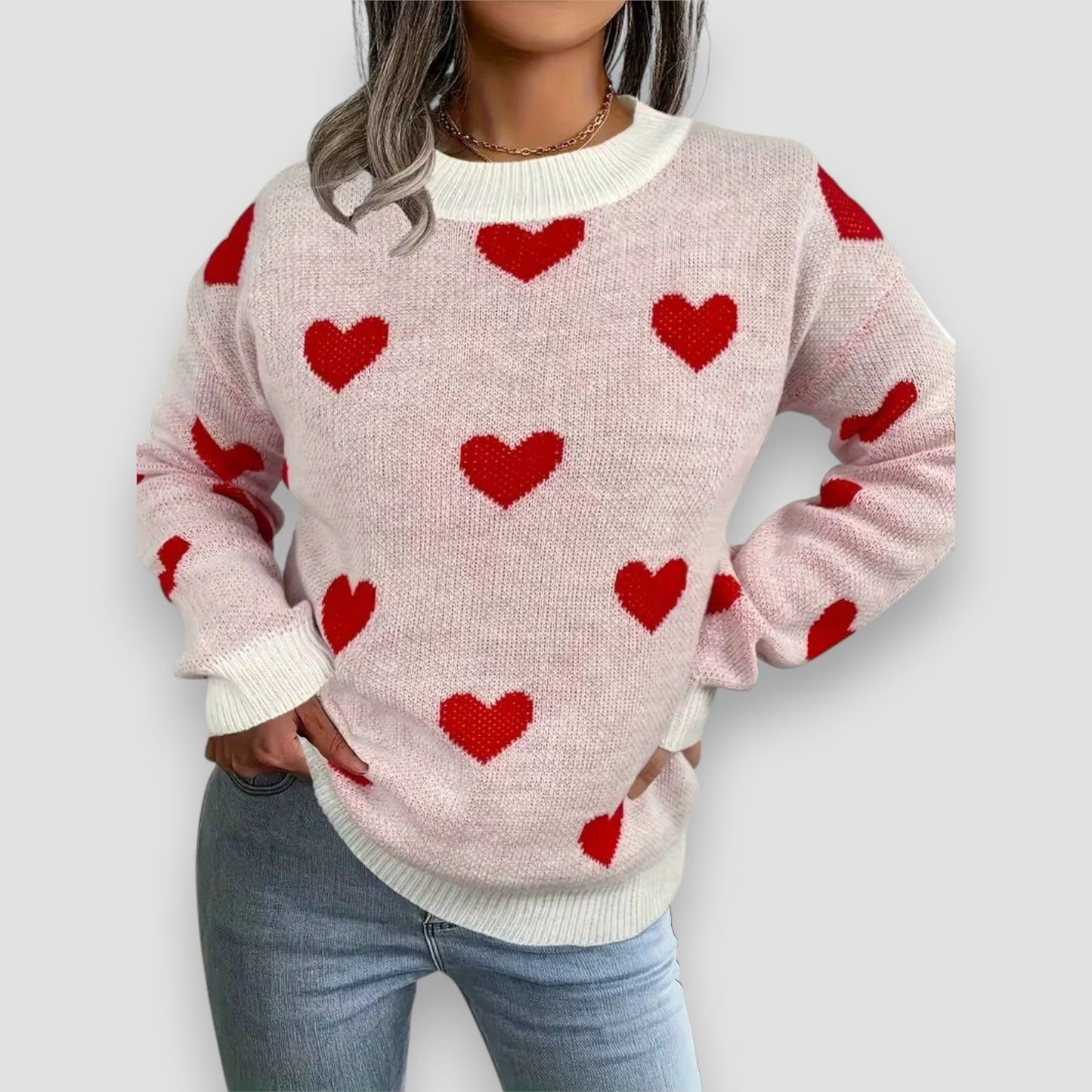 Classic Heart Pattern Sweater