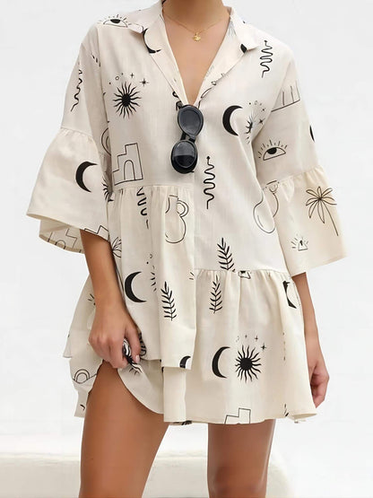 Boho Chic Flowy Mini Dress