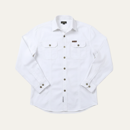 Men's Cotton Cargo Shirt Solid Color Multi Pocket