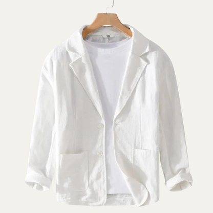 Men's Linen Blazer Lightweight Solid Color - VibreMode
