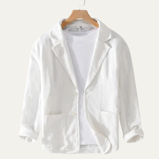 Men's Linen Blazer Lightweight Solid Color - VibreMode