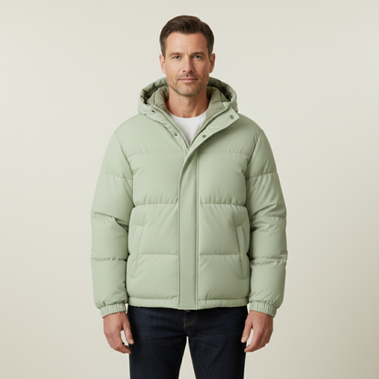 Men's Quilted Puffer Hooded Winter Jacket