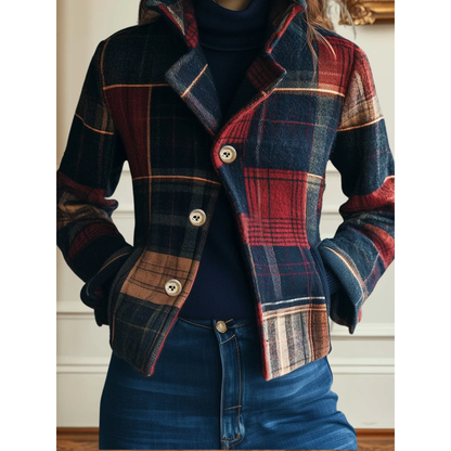 Fit Plaid Button Down Jacket