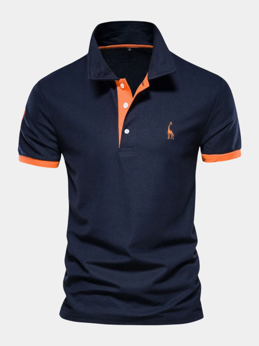 Men's Polo Shirt Short Sleeve Embroidered Contrast - VibreMode