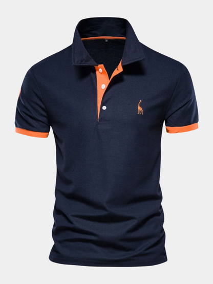 Men's Polo Shirt Short Sleeve Embroidered Contrast - VibreMode