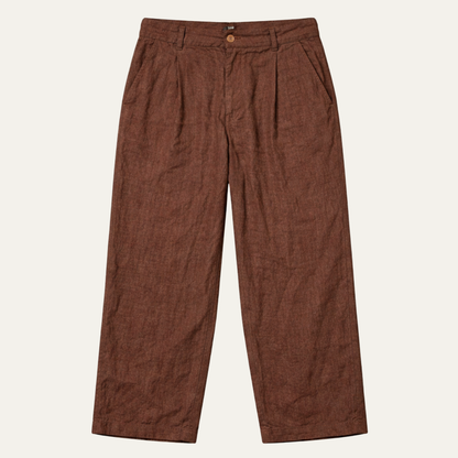 Men's Linen Casual Pants Relaxed Fit Beige - VibreMode