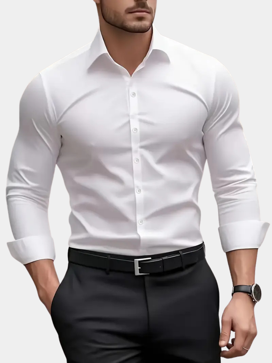 Men's Long Sleeve Button Down Dress Shirt - VibreMode