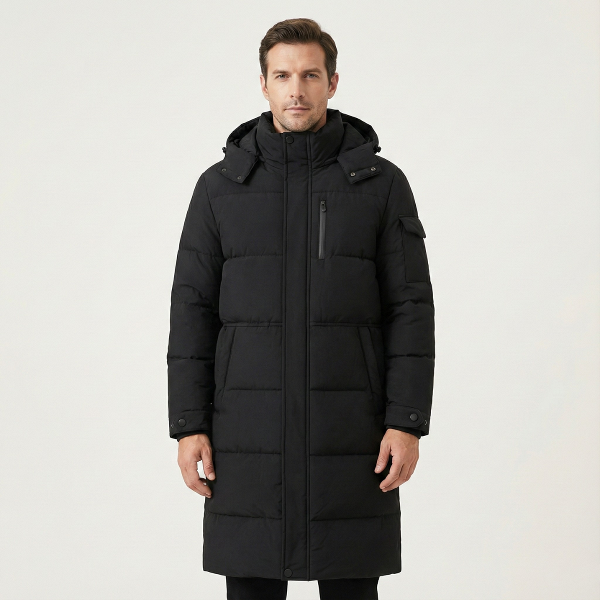 Men's Thermal Longline Puffer Coat Black