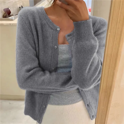 Warm Women's Long Sleeve Winter Cardigan Sweater - VibreMode