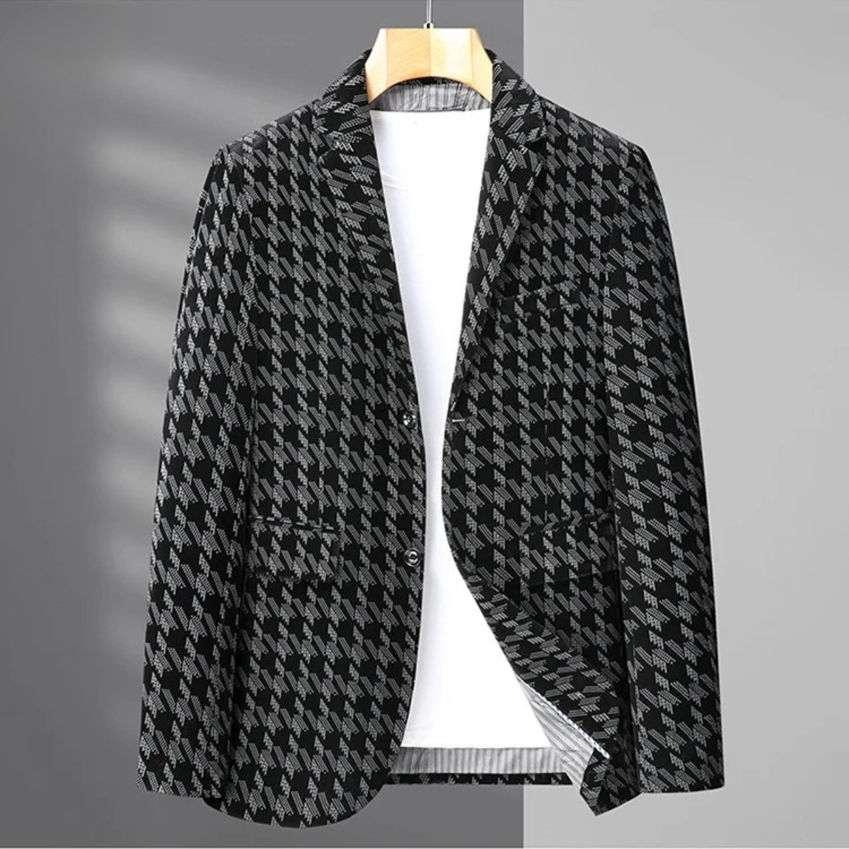 Men's Houndstooth Business Jacket Oversized
