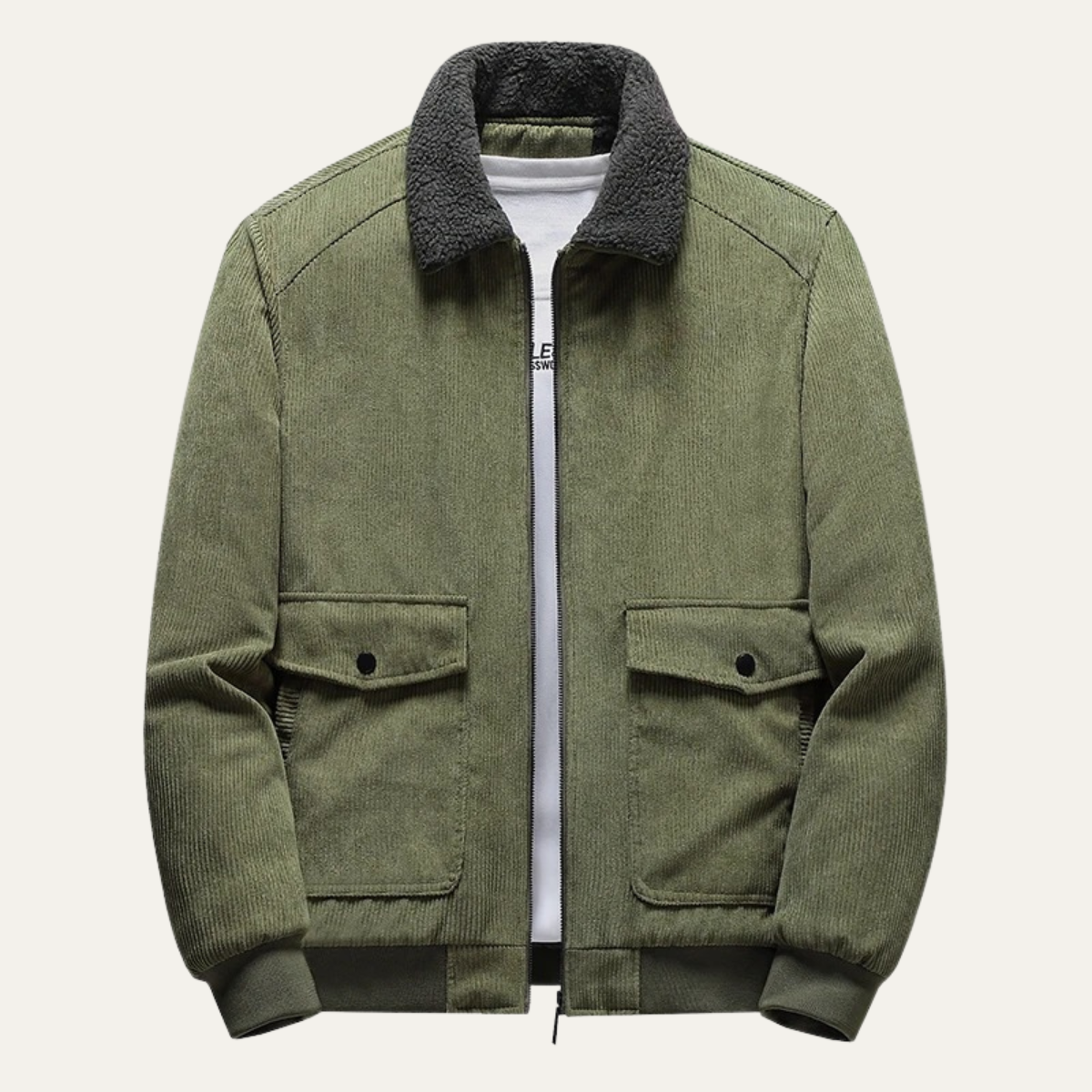 Men's Fleece Lined Wool Jacket - VibreMode