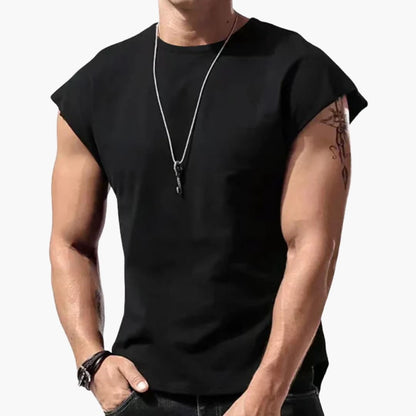 Men's Sleeveless Round Neck T-Shirt Plain - VibreMode