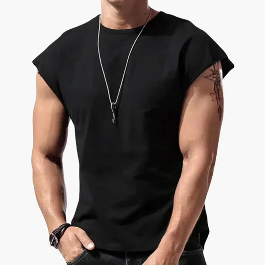 Men's Sleeveless Round Neck T-Shirt Plain - VibreMode