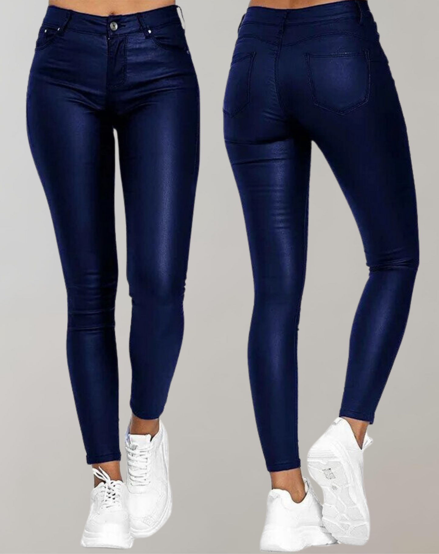 Women's High-Waist Pu Leather Pants