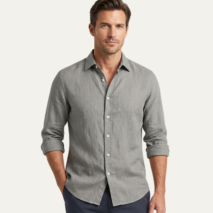Men's Linen Shirt Lightweight Beige