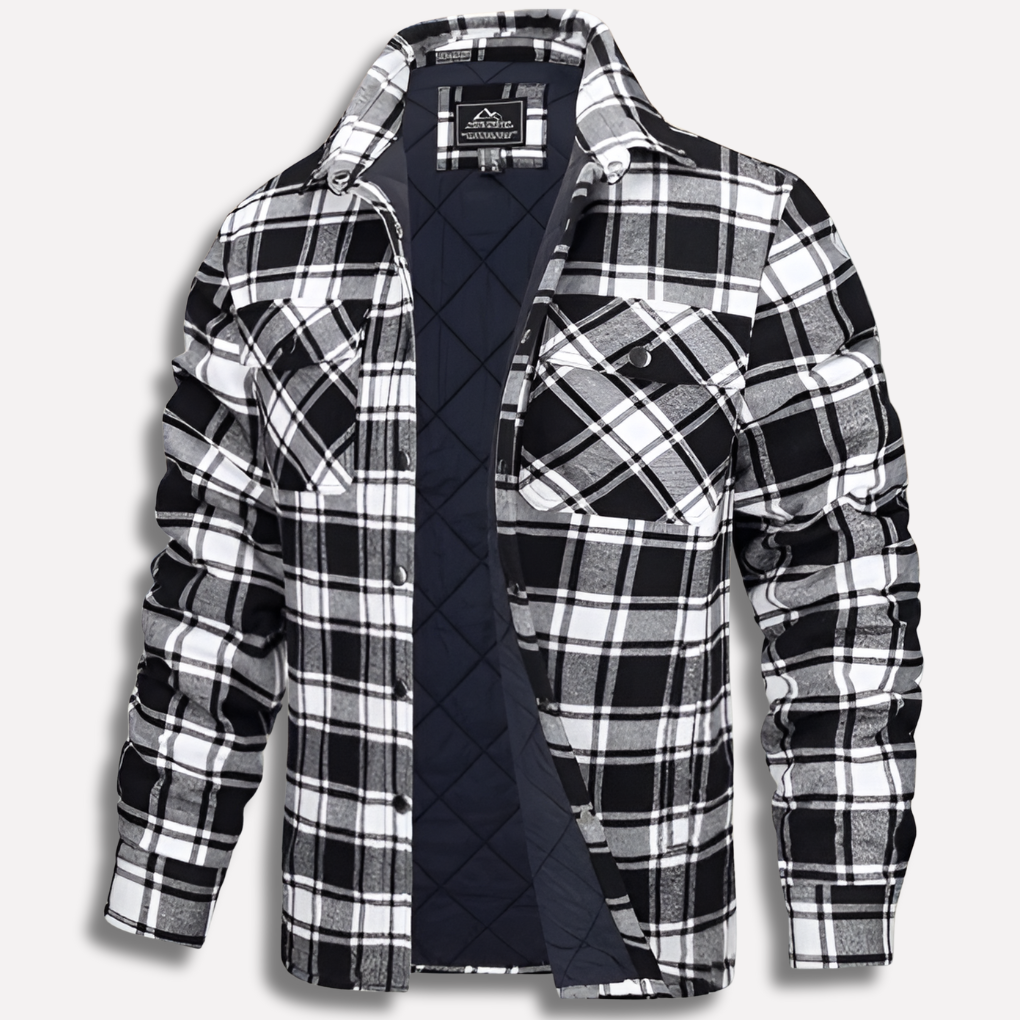 Men's Cotton Flannel Shirt Checked Red Plaid