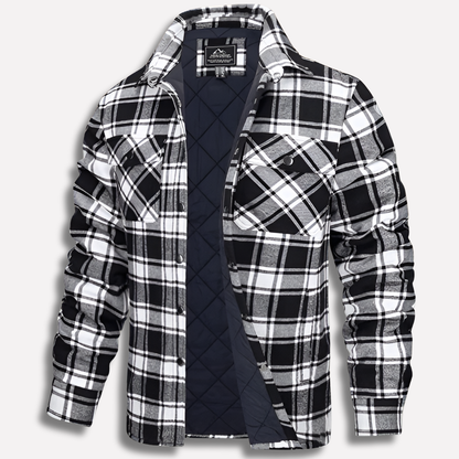 Men's Cotton Flannel Shirt Checked Red Plaid