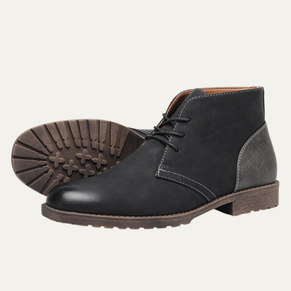Elder Pine Men's Leather Smart Boots Vintage Style - VibreMode