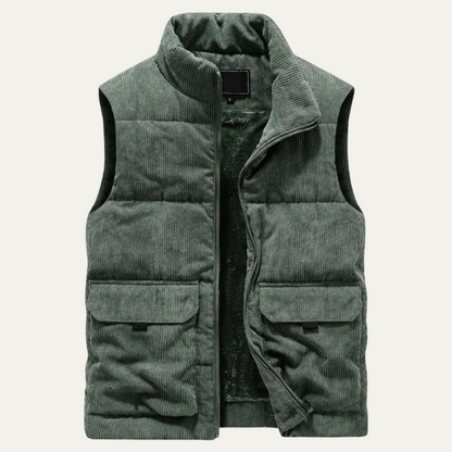 Mens Corduroy Quilted Gilet Lightweight