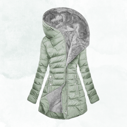 Women's Faux Fur Lined Coat Warm Elegant - VibreMode
