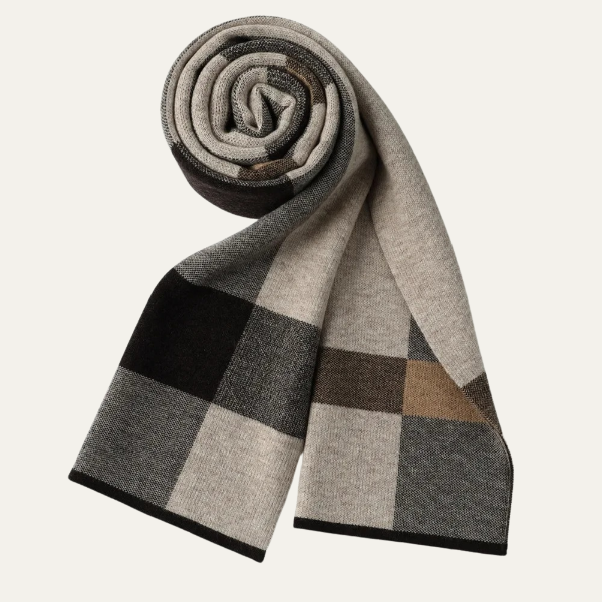 Men's Classic Plaid Scarf Wool Knit - VibreMode