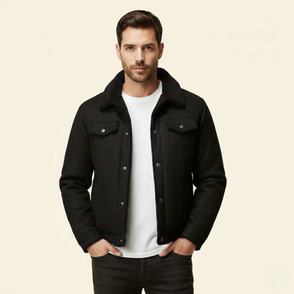 Men's Vintage Leather Shearling Jacket