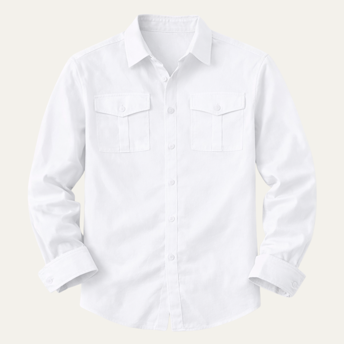Grosseto Men's Cotton Linen Cargo Shirt Double Pocket - VibreMode