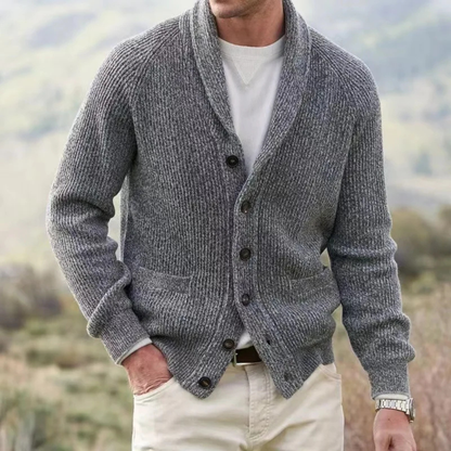 Men's Knitted Cardigan Warm Turn Down Collar