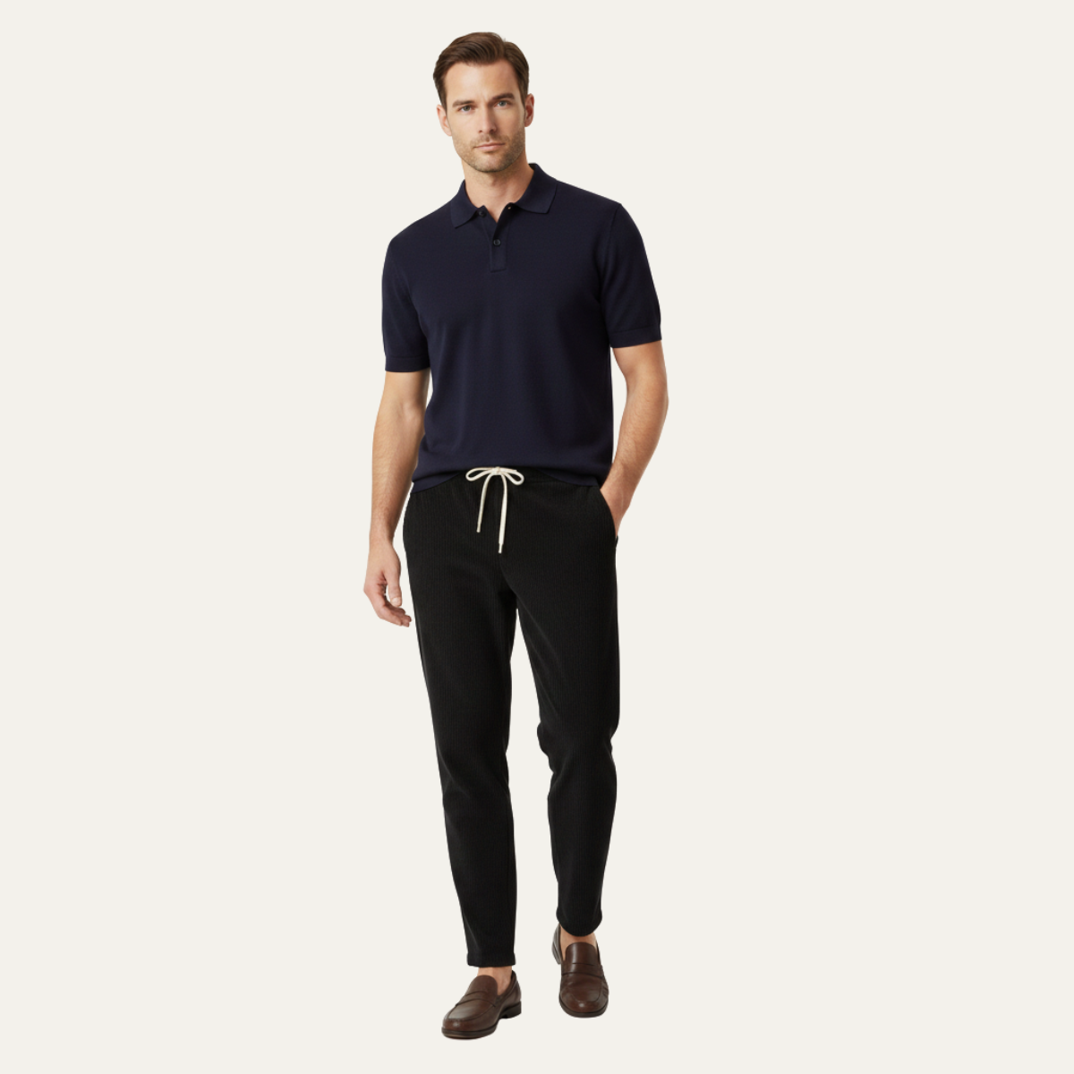 Men's Slim Fit Ribbed Pants Lightweight